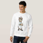 Sweatshirt Otter comme infirmière avec coeur (Devant entier)