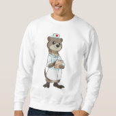 Sweatshirt Otter comme infirmière avec coeur (Devant)