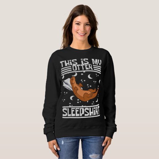 Sweatshirt Otter Louter Dormir Louter Louter Mer Drôle Otter (Devant entier)