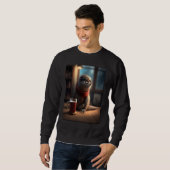 Sweatshirt Otter  Nerd Otter Drinking Coffee  1 (Devant entier)