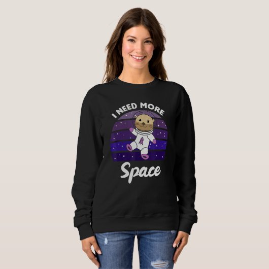 Sweatshirt Otter Space Une Otter Douce Dans L'Espace Otter Dr (Devant entier)