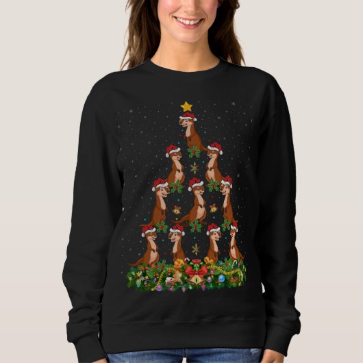Sweatshirt Otter Xmas Arbre cadeau Santa Hat Otter Noël (Devant)