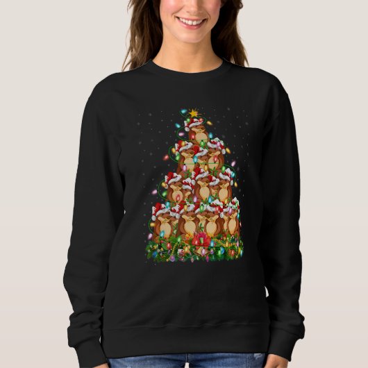 Sweatshirt Otter Xmas Lights Santa Otter Christmas Tree (Devant)