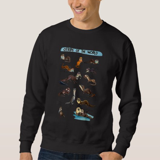 Sweatshirt Otters Of The World Sea Otter Giant Otter  Educati (Devant)