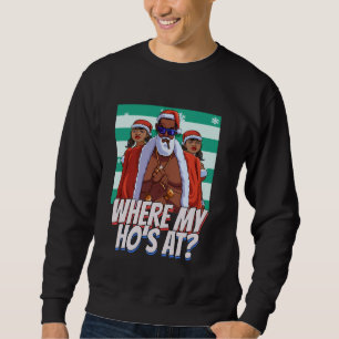 Sweatshirt Où est mon héros à Pimp Christmas Père Noël Black