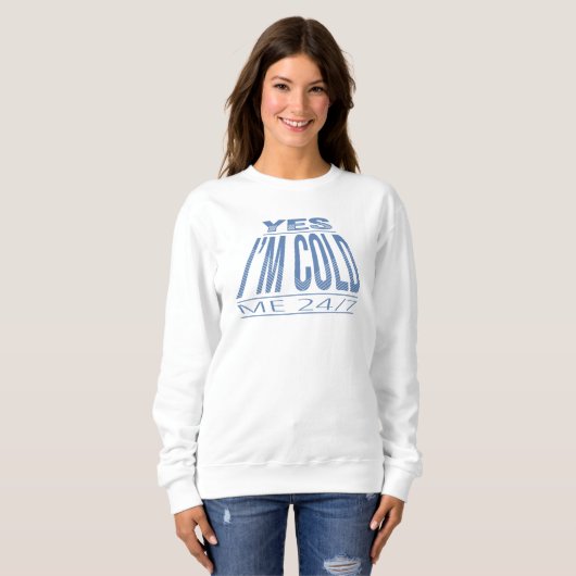 SWEATSHIRT OUI IM FROID - DEVIS FUNNY HIVER (Devant entier)