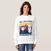 Sweatshirt Oui J'Ai Un Régime De Retraite Drôle Golf Drinkin (Devant entier)