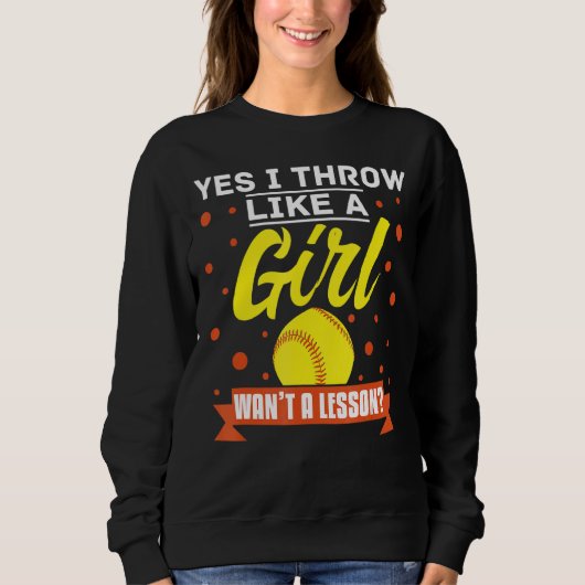 Sweatshirt Oui Je Jette Comme Une Fille Veut Une Leçon De Sof (Devant)