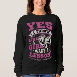 Sweatshirt Oui Je Jette Comme Une Fille Veut Une Leçon Filles