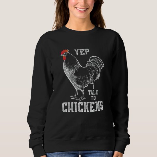 Sweatshirt Oui, Je Parle Au Poulet (Devant)