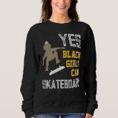 Sweatshirt OUI LES FILLES PEUVENT SKATEBOARD Cool Afro Skater (Devant)