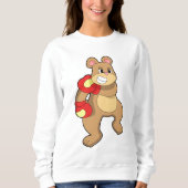 Sweatshirt Ours à la boxe avec gants de boxe (Devant)