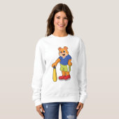 Sweatshirt Ours au baseball avec batte de baseball (Devant entier)