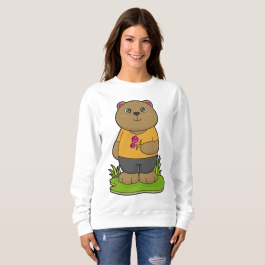 Sweatshirt Ours aux fleurs (Devant entier)