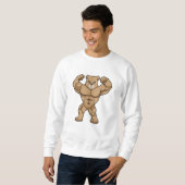 Sweatshirt Ours comme Bodybuilder avec de grands Muscles (Devant entier)