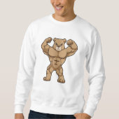 Sweatshirt Ours comme Bodybuilder avec de grands Muscles (Devant)