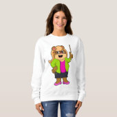 Sweatshirt Ours comme enseignant avec lunettes (Devant entier)
