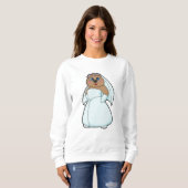 Sweatshirt Ours comme fiancée avec couronne de fleurs (Devant entier)