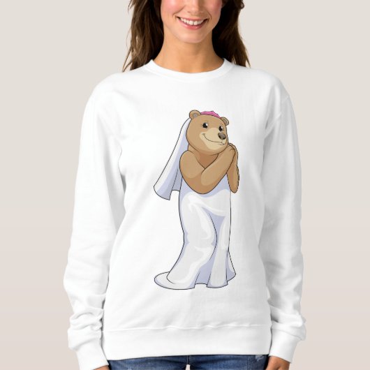 Sweatshirt Ours comme mariée avec voile (Devant)
