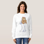Sweatshirt Ours comme mariée avec voile (Devant entier)