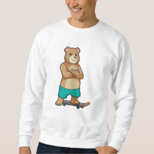 Sweatshirt Ours comme patineur avec skateboard