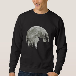 Sweatshirt ours debout sur la lune halloween