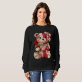 Sweatshirt Ours en patchwork pour la Saint-Valentin — Léopard (Devant entier)