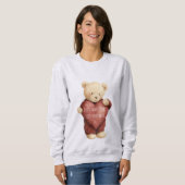 Sweatshirt Ours en peluche cœur rouge (Devant entier)