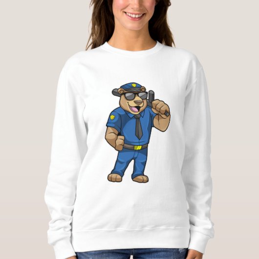 Sweatshirt Ours en tant qu'agent de police en uniforme de pol (Devant)