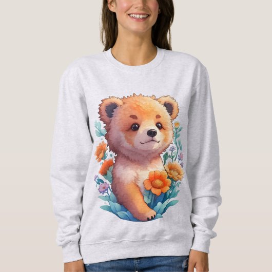 Sweatshirt Ours floral (Devant)