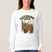 Sweatshirt Ours gras Chute, Pins Arbres Bois Aquarelle Bois D (Devant)
