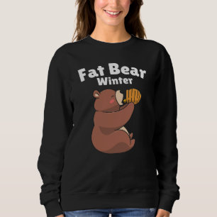 Sweatshirt Ours Gros Hiver, Ours Mangeant, Drôle