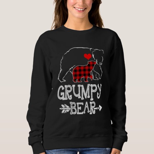 Sweatshirt Ours Grumpy Buffalo Plaid Christmas Family Pajama (Devant)