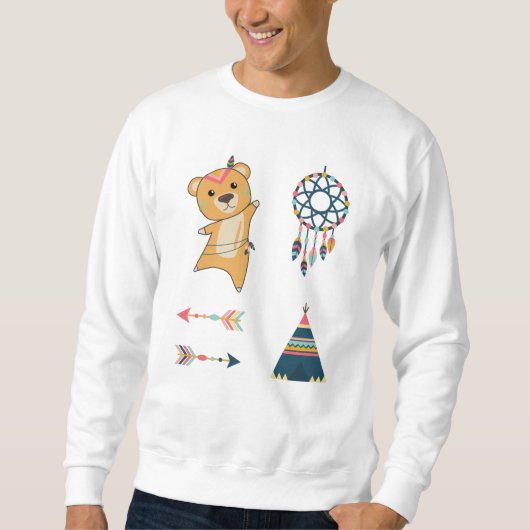 Sweatshirt Ours Indien Jaune Fashing Teddy Feather (Devant)