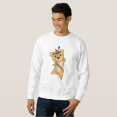 Sweatshirt Ours Jaune Indien Fashant Teddy Plumes mignonnes (Devant entier)