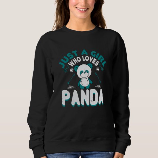 Sweatshirt Ours - Juste Une Fille Qui Aime Panda (Devant)