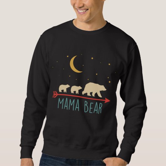 Sweatshirt Ours Mama rétro avec 2 Cubes (Devant)