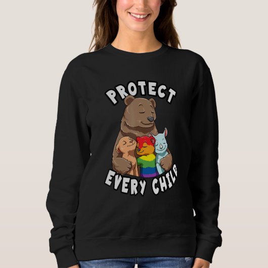 Sweatshirt Ours Maman Protéger Ses Enfants Prendre Soin De To (Devant)