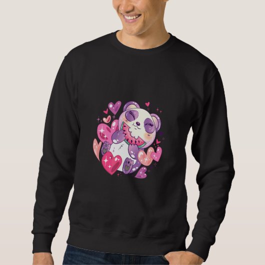 Sweatshirt Ours Mignon Mangant Pastèque (Devant)