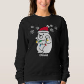 Sweatshirt Ours mignon Snowflakes Lights, Noël personnalisé (Devant)