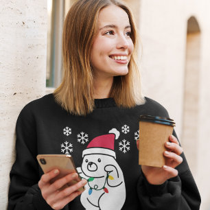 Sweatshirt Ours mignon Snowflakes Lights, Noël personnalisé