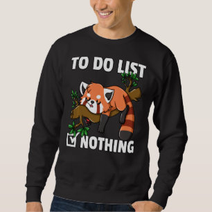 Sweatshirt Ours Panda Rouge Drôle Mignonne Ours Lazy Chat Pet