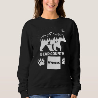 Sweatshirt Ours Pays Wyoming Grizzly Ours Avec Deer Mounta
