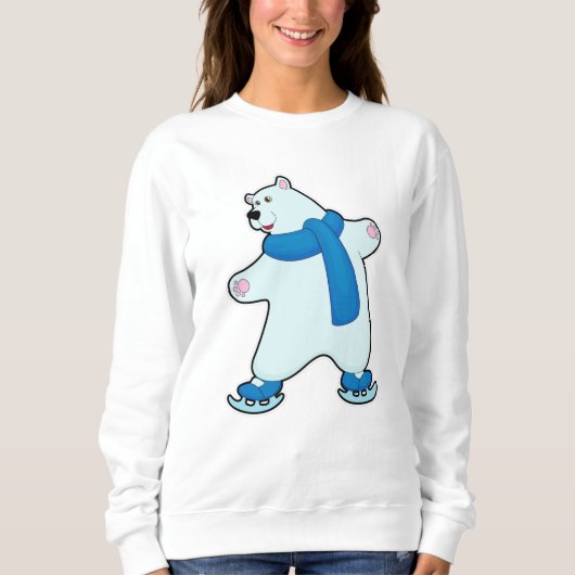 Sweatshirt Ours polaire au patinage sur glace avec Ecarf (Devant)