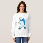 Sweatshirt Ours polaire au patinage sur glace avec Ecarf (Devant entier)