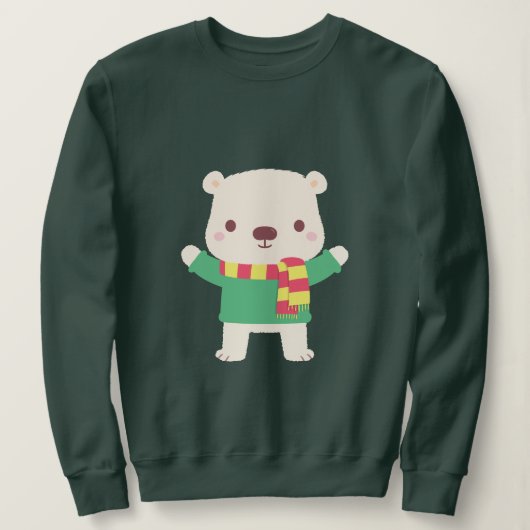 Sweatshirt Ours polaire de Noël mignon (Design devant)
