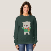 Sweatshirt Ours polaire de Noël mignon (Devant entier)