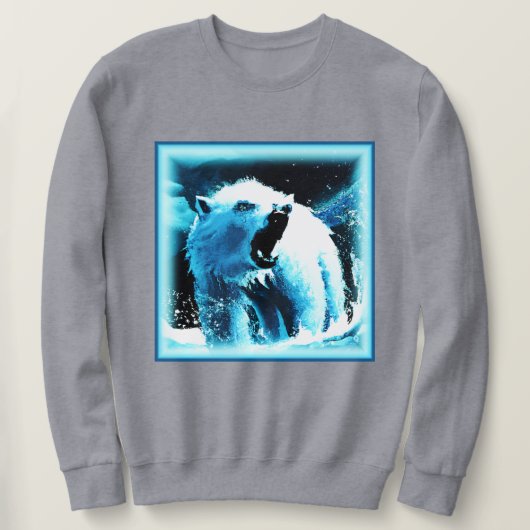 Sweatshirt "Ours Polaire En Colère" Belle Peinture. Commandez (Design devant)