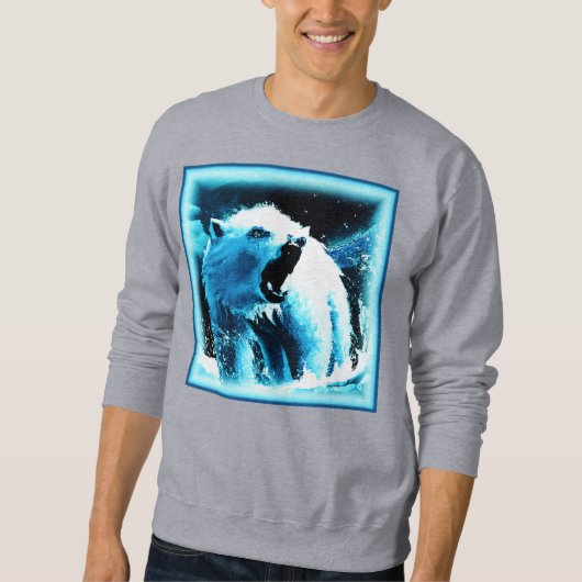 Sweatshirt "Ours Polaire En Colère" Belle Peinture. Commandez (Devant)