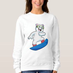 Sweatshirt Ours polaire en Snowboardeur avec Snowboard